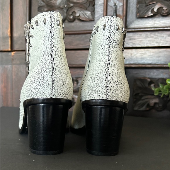 Frye Brielle Rebel Peep Toe Crackle Leather Bootie - Picture 17 of 17